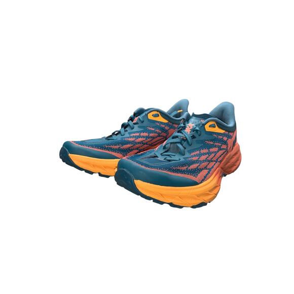 Hoka One One Speedgoat 5 Women’s SZ 10B Trail Running Shoes Blue Orange 1123158 - Picture 11 of 13